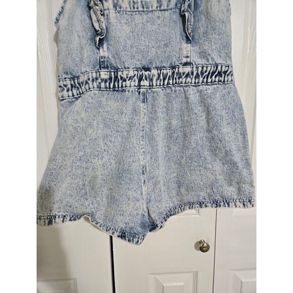 Shein curve 0xl women's denim shorts white washed romper - Picture 5 of 10